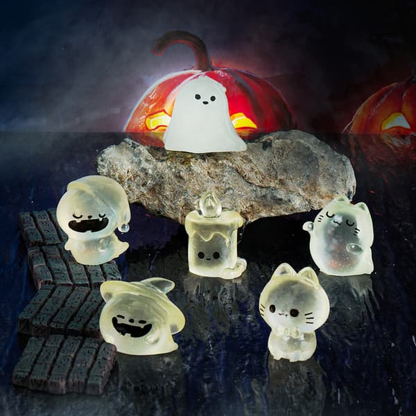 Mini lysende Halloween-pynt Flagermus Græskar Spøgelse Mikro Landskab A11