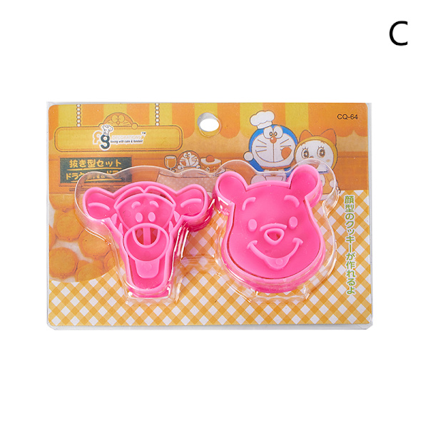 1 Pair Cookie ters Plastic e Cartoon Pressable Biscuit Mold Bak C
