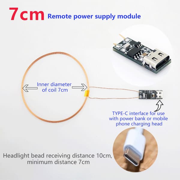 5 stk DC5V trådløs strømforsyning sender spole USB-mottaker Blue
