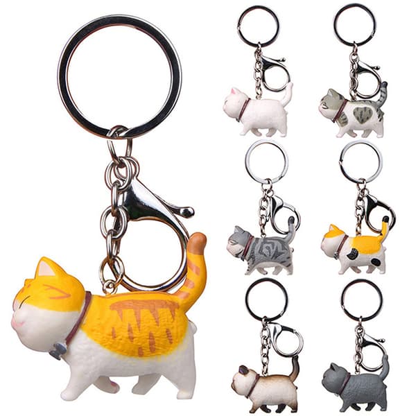 Self Healing Warm Series Cat Keyring Simple Cat Handmade Keyc A