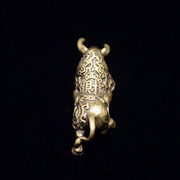 Messing Lucky Bullfighting Statue Hjem Ornamenter Kobber Dyr Mi