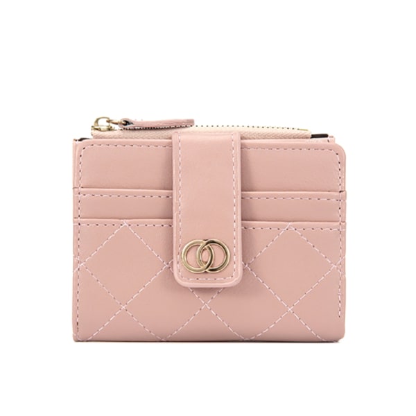New Fashion Damplånbok Dragkedja Avancerad Kort Enfärgad Ca Pink