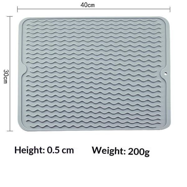 Silikon tørkematte for oppvask med sklisikker design og rask drenering A9