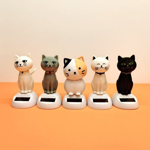 Solar Dancing Toy e Cat Solcelledrevet Swinging Cat Dashboard Eller B
