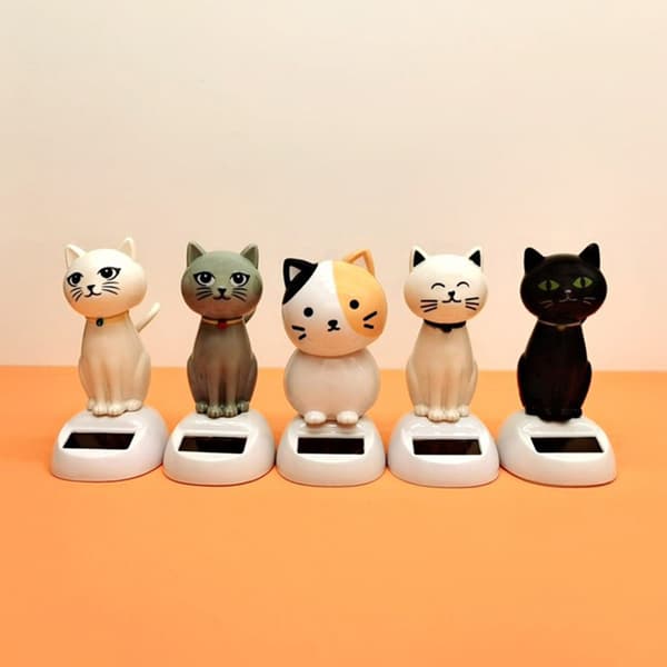 Solar Dancing Toy e Cat Solcelledrevet Swinging Cat Dashboard Eller C