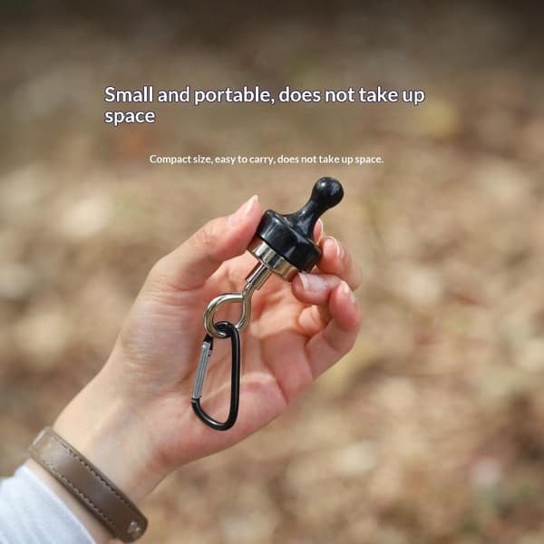 Camping Magnetkrok Stark Sugbar Separat Utomhustältburk Black S