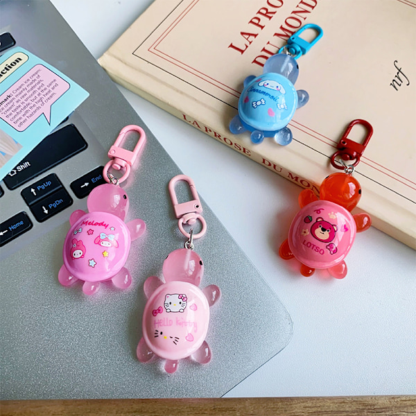 Cartoon Kuromi KT Cat Melody Luminous Turtle Keychain Pendant F 12