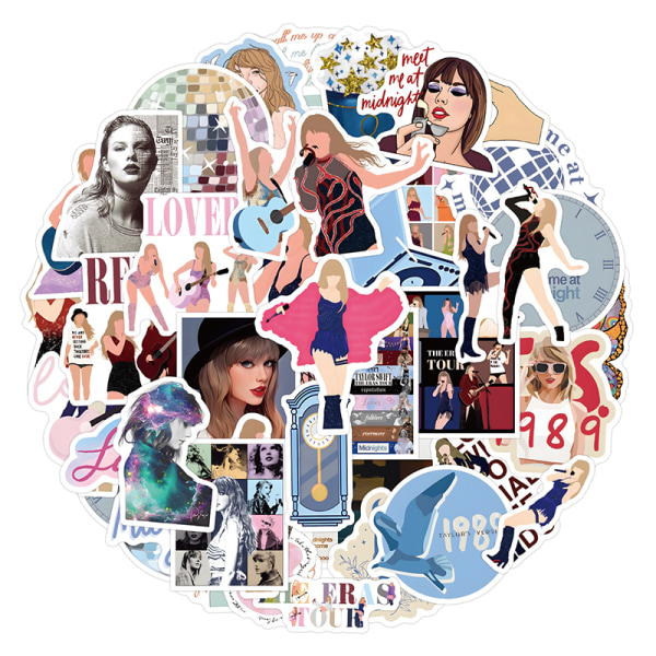 50 ST Taylor Music Album Singer Fashion Stickers Pack DIY Decor A2