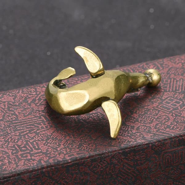 Mässingssjölejonfigur med vintagehantverksdesign och balans A2