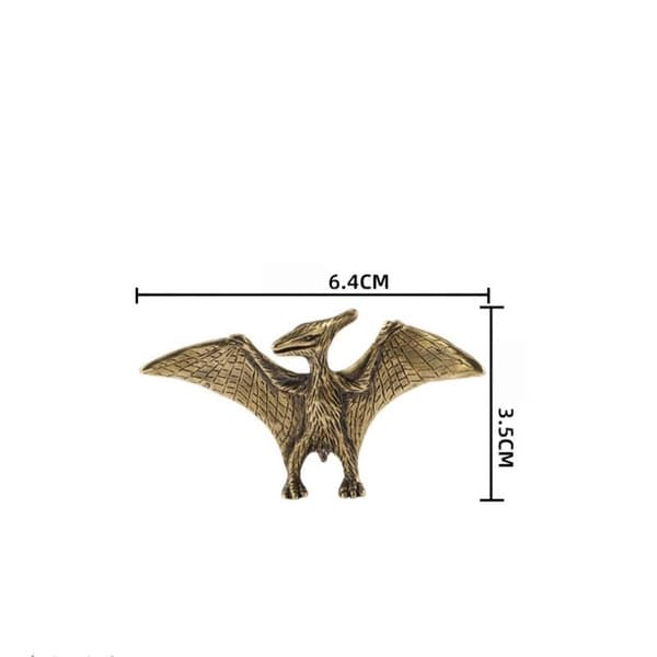 1 stk. massiv messing Jurassic Pterosaur Miniatyrstatue Kontorbord