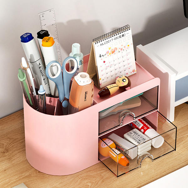 Penneholder med skuff Multifunksjon Desktop Organizer Statione A1