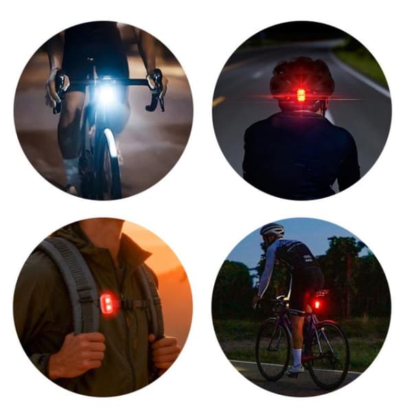Främre bakre cykellampor uppladdningsbara cykel USB-blixtljus 1pair