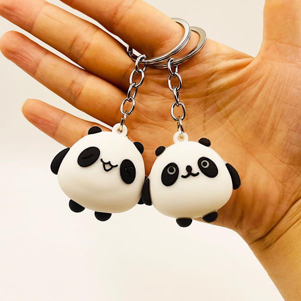 e Anime Panda nøkkelring for kvinner menn mote bag anheng tilgang A1