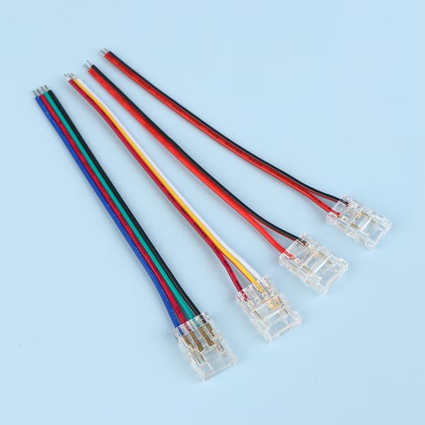 5/10 stk. COB LED ledningsforbinder 8 10 mm forbindelse loddefri mini 5pcs10mm 4P