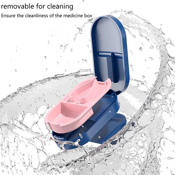 Pill ter Box Medisin Box Tablet Pill Splitter Grinder Crusher Blue