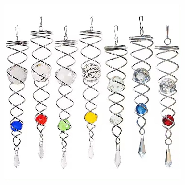 Sun Catcher Wind Spinner Dekorativ Spiral Spiral Wind Spinner Blue