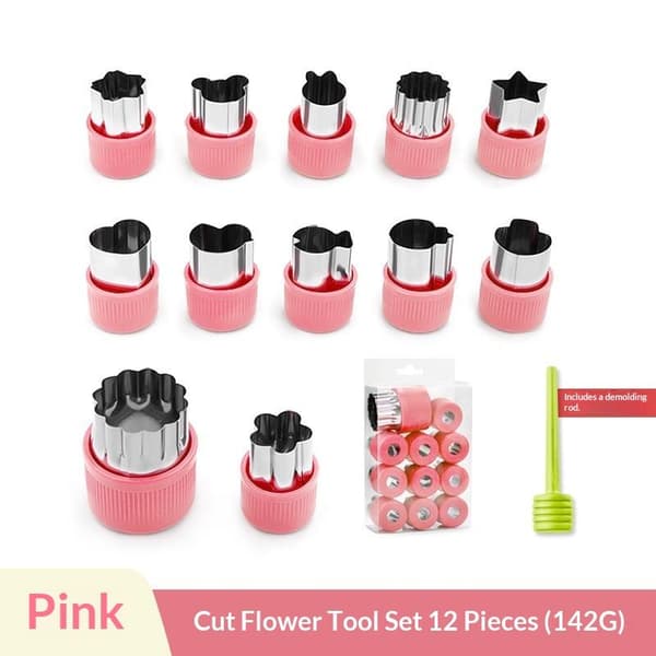 12 STK. Småkageudstikkersæt i rustfrit stål med flere dejlige former A1