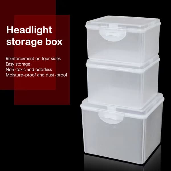 Flip Transparent Desktop Storage Box LED Strålkastare Förpackning Bo L