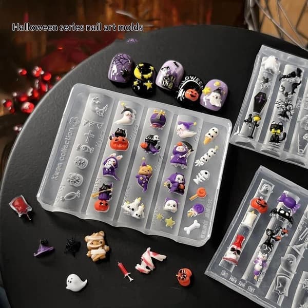 1kpl Halloween-sarjakuva kynsitaidemuotti A2