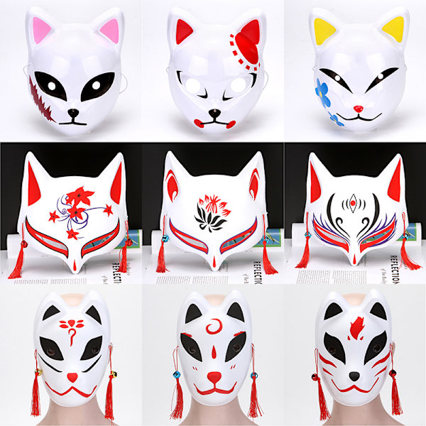 1kpl Anime Fox Masks Half Face Cat Mask Masquerade Festival osa A4
