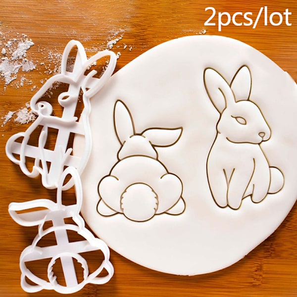 1/2 stk e Bunny Cookie-kuttere DIY Biscuit Mold Kjøkken Baking Acce 2PCS