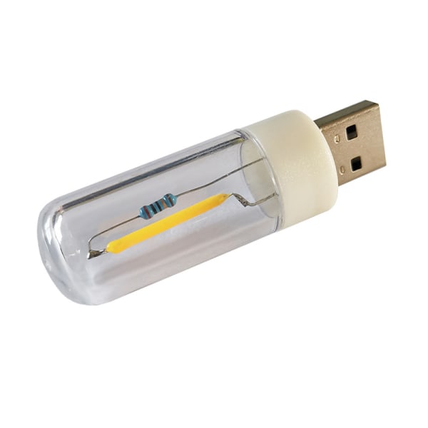 1 stk 5V nattlys USB LED campinglampe Glødetråd bærbart lys warm white
