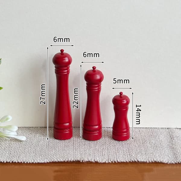 3 st dockskåp legering matlagning pepparkvarn flaska miniatyr M A13