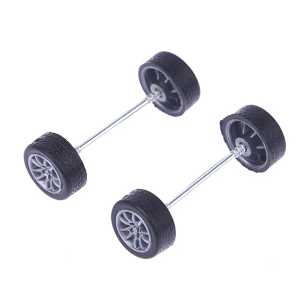 1Set 1:64 Bilhjul för Hotwheels Gummitäck med hjulaxel 2#-1Set