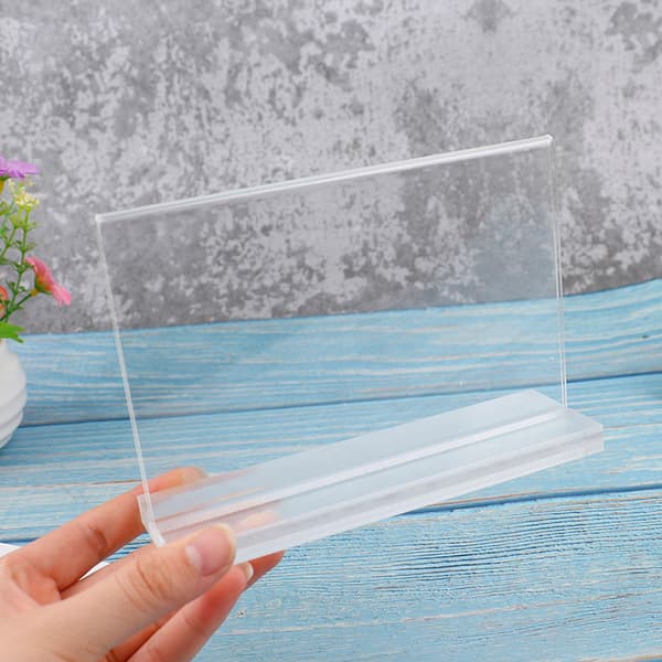 T-formet akrylskiltkortholder med dobbel side Displaystativmeny A3