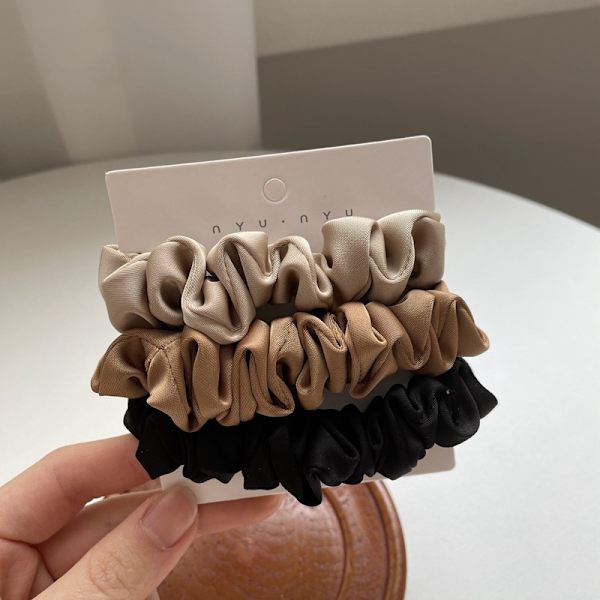 3 Stk/sæt Silke Scrunchies Elegant Tyndtarm Hårreb Fren A1