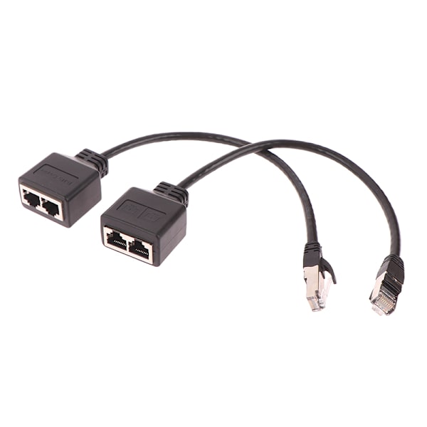 Ethernet Splitter RJ45 1 hann til 2 hunn LAN Ethernet-kabel 31cm