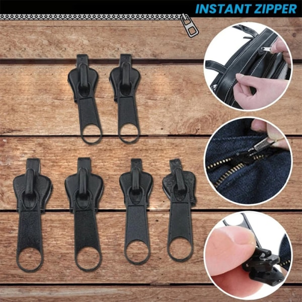 6 styks/pakke Universal Reparations Zip Kit Udskiftning Slip tandet Coffee 6PCS