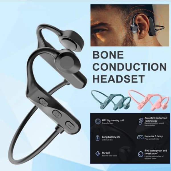 NY Universal Bone Conduction Headset Trådlösa Bluetooth-hörlurar Black