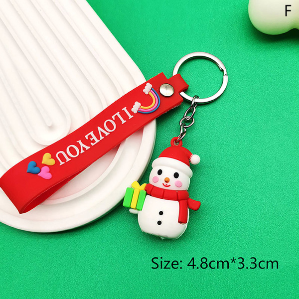 Cartoon Christmas Santa Claus Elg Doll Keychain Car Bag Pendant G