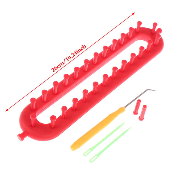 Rektangulär sjal stickningsväv kit set sömnad sjalar DIY hantverk Red