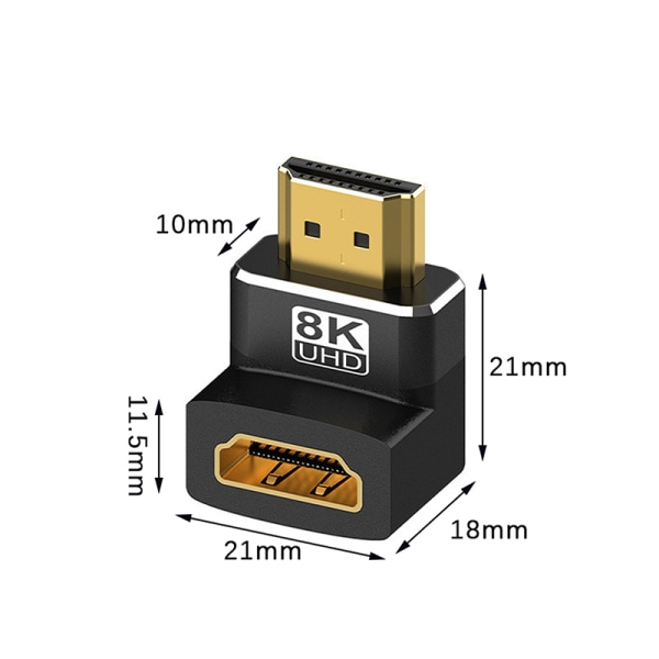 HDMI-sovitin 90 270 asteen oikea kulma HDMI 2.1 8K 60Hz uros - D