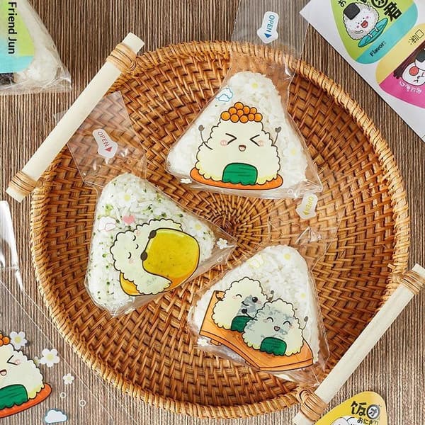 50 stk. trekantet risgrøntsagsrulle Onigiri Sushi engangspakke A2