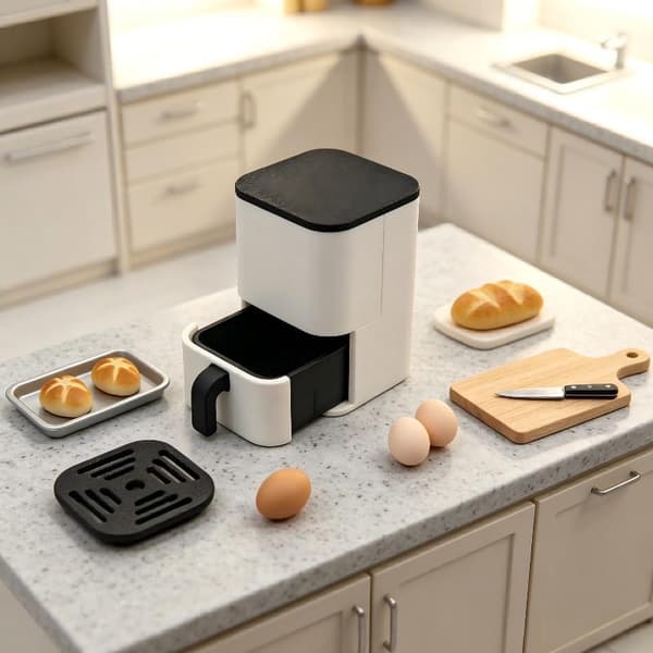 Miniature Airfryer Til Dukkehus 1:12 Skala 1 Stk Køkkenapparat