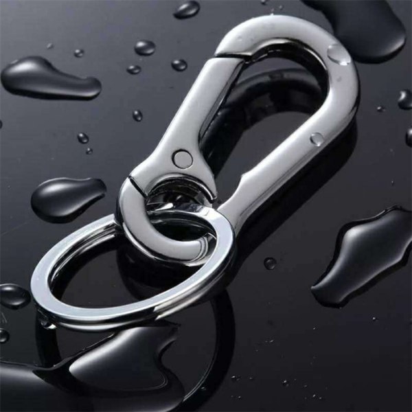 Rustfri 8-formet nøkkelring Anti-tap hesteskoformet bilring Silver