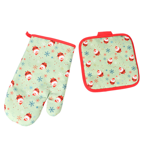 2 stk/sett Julebaking Anti-Hot Gloves Pad Ovn Spisestue BBQ K D