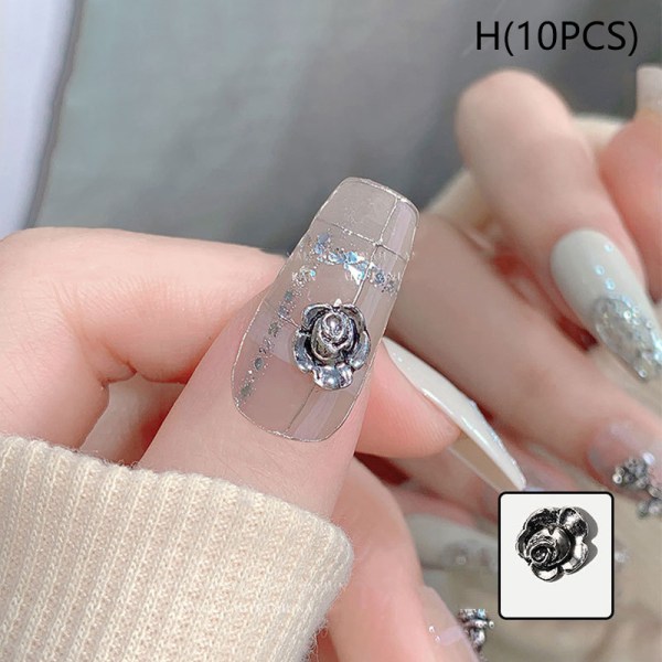 10 STK 3D Rose Nail Art Ornament Legering Nail Art Charms DIY Retro H