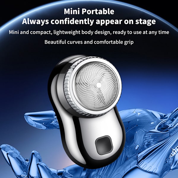 Mini-rakficka för män Bärbar elektrisk rakapparat Razor USB Blue