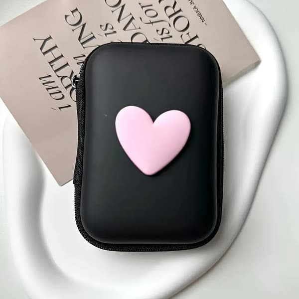 Opbevaringspose Bærbar Opladningsetui USB Datakabel Organizer Hovedtelefoner Black