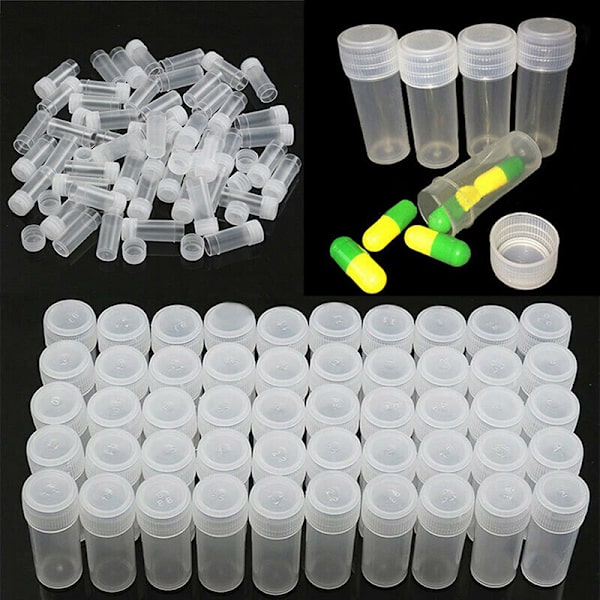 5 ml plastprovflaska provrör mini små flaskor ampuller St