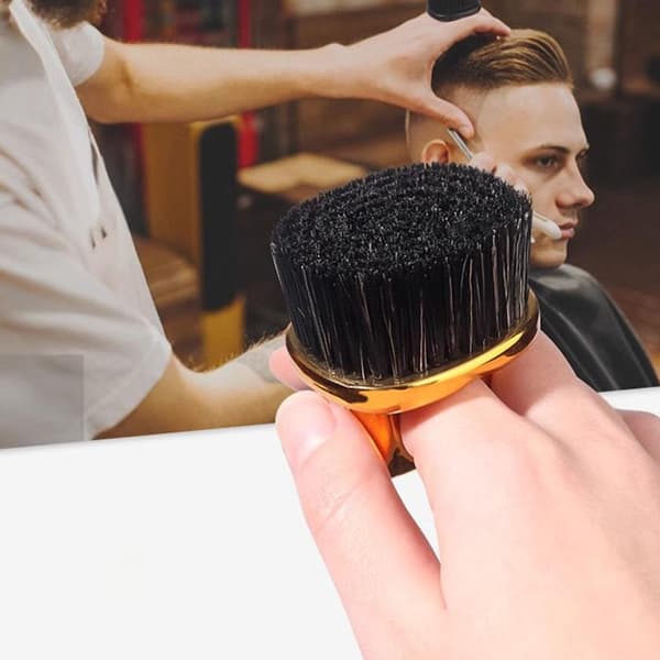 Frisør Fingerbørste Barberting Ren Hårbørste Nakke Duster Gold