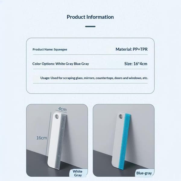 Bærbar blød silikone skraber vandvisker til vinduer A1