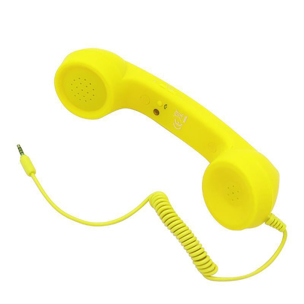 Retro telefonrør 3,5 mm stilfuldt klassisk håndsæt Yellow