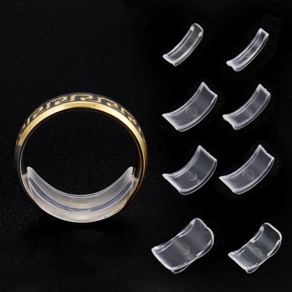 8 størrelser Invisible Clear Ring Size Adjuster Resizer Løs ring R