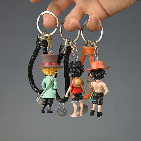 Action One Piece nøglering 3D PVC Luffy Zoro Sanji figurmodel 1#