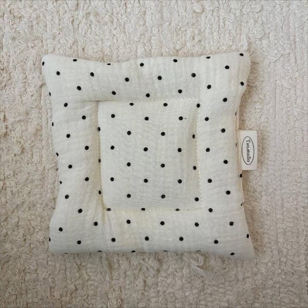 Vintage blomster polka dot bomullsunderlegg krem vattert rutete Pr A4